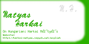 matyas harkai business card